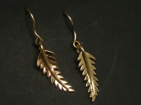 Silver fern earrings image