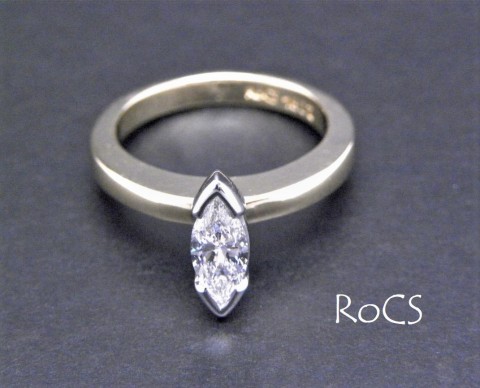 Marquise diamond solitaire ring image