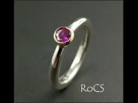 Ruby ring in two tone band image