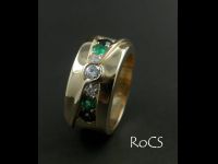 Emerald, sapphire and diamond contemporary band image